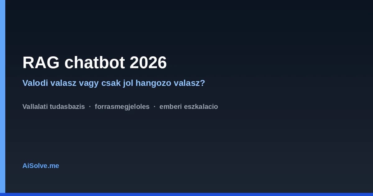 RAG chatbot 2026-ban: valódi vagy jól hangzó válasz?
