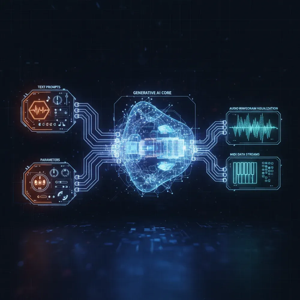 Lyria 3 AI Architecture Conceptual Diagram