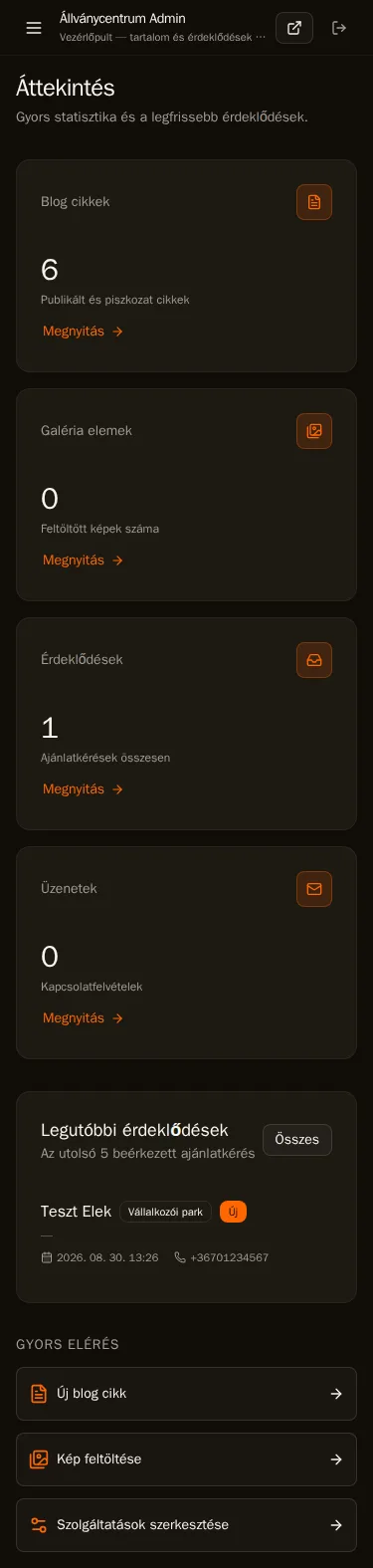 14-admin-dashboard-mobile.webp — AiSolve.me referencia implementáció