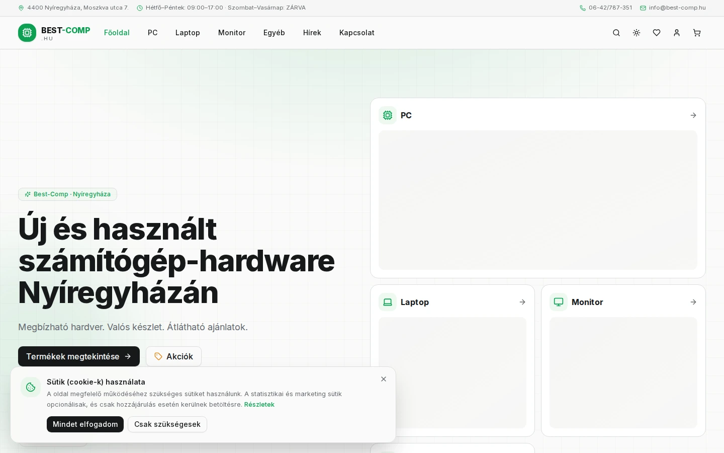 Új weboldal — bestcomp.aisolve.me